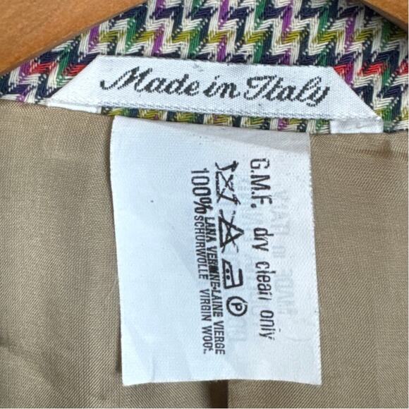 Vintage MISSONI Women’s Single Button Wool Blazer Jacket  Shoulder Pads Size 14 - Picture 8 of 11